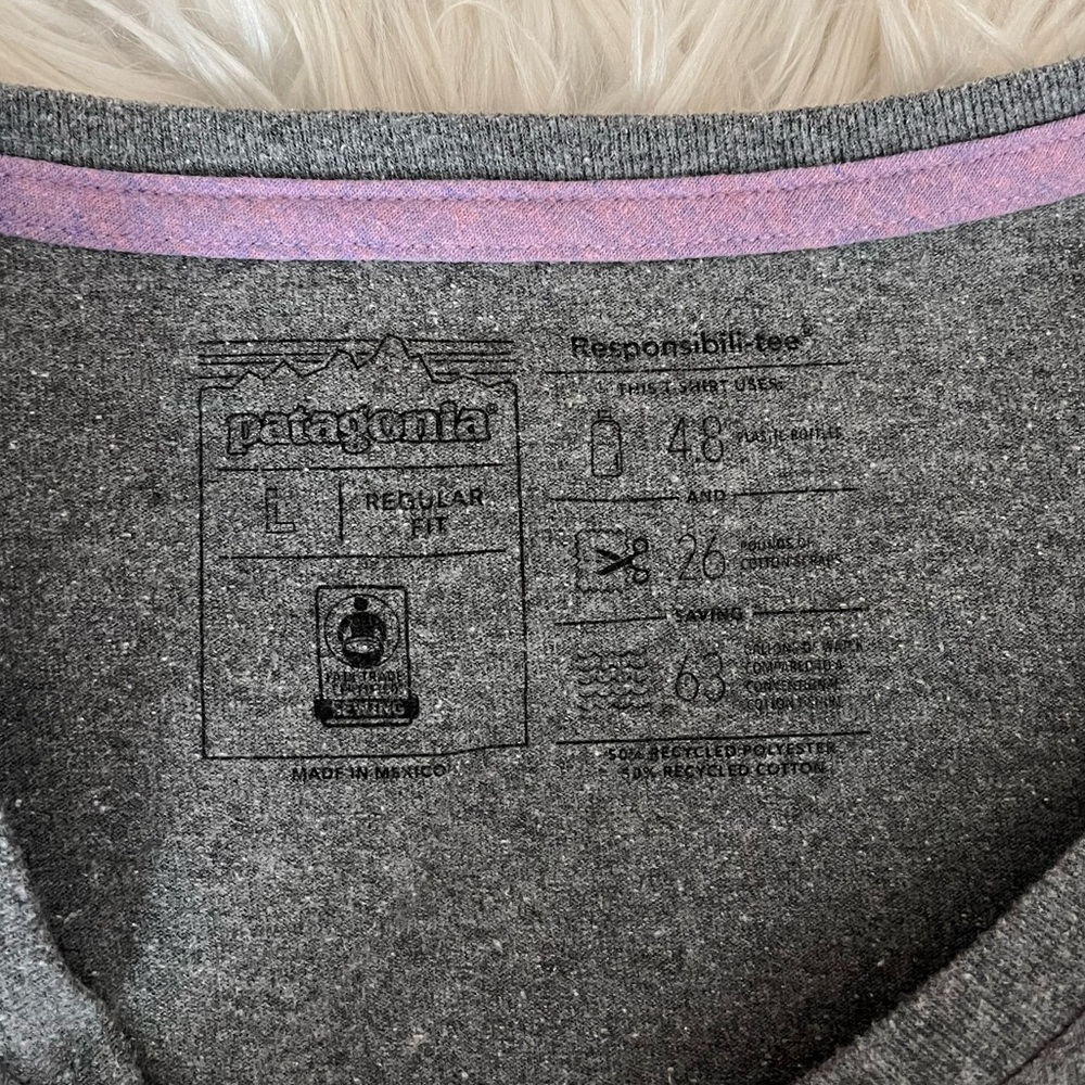{Patagonia} Long Sleeve Paper Peaks Climbing Responsibili-Tee in Grey - Large - Picture 9 of 10